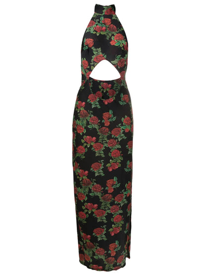 Cut-Out Floral-Pattern Maxi Dress