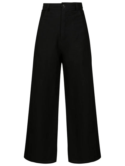 Wide-Leg High-Waisted Trousers