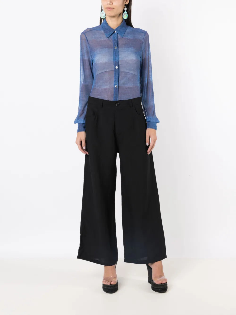 Wide-Leg High-Waisted Trousers
