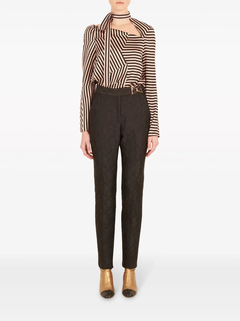 Orion Floral-Jacquard Trousers
