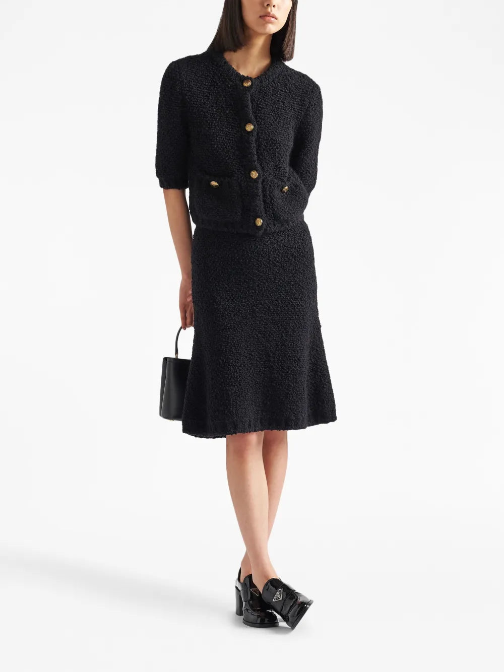 Bouclé Mohair Knit Skirt
