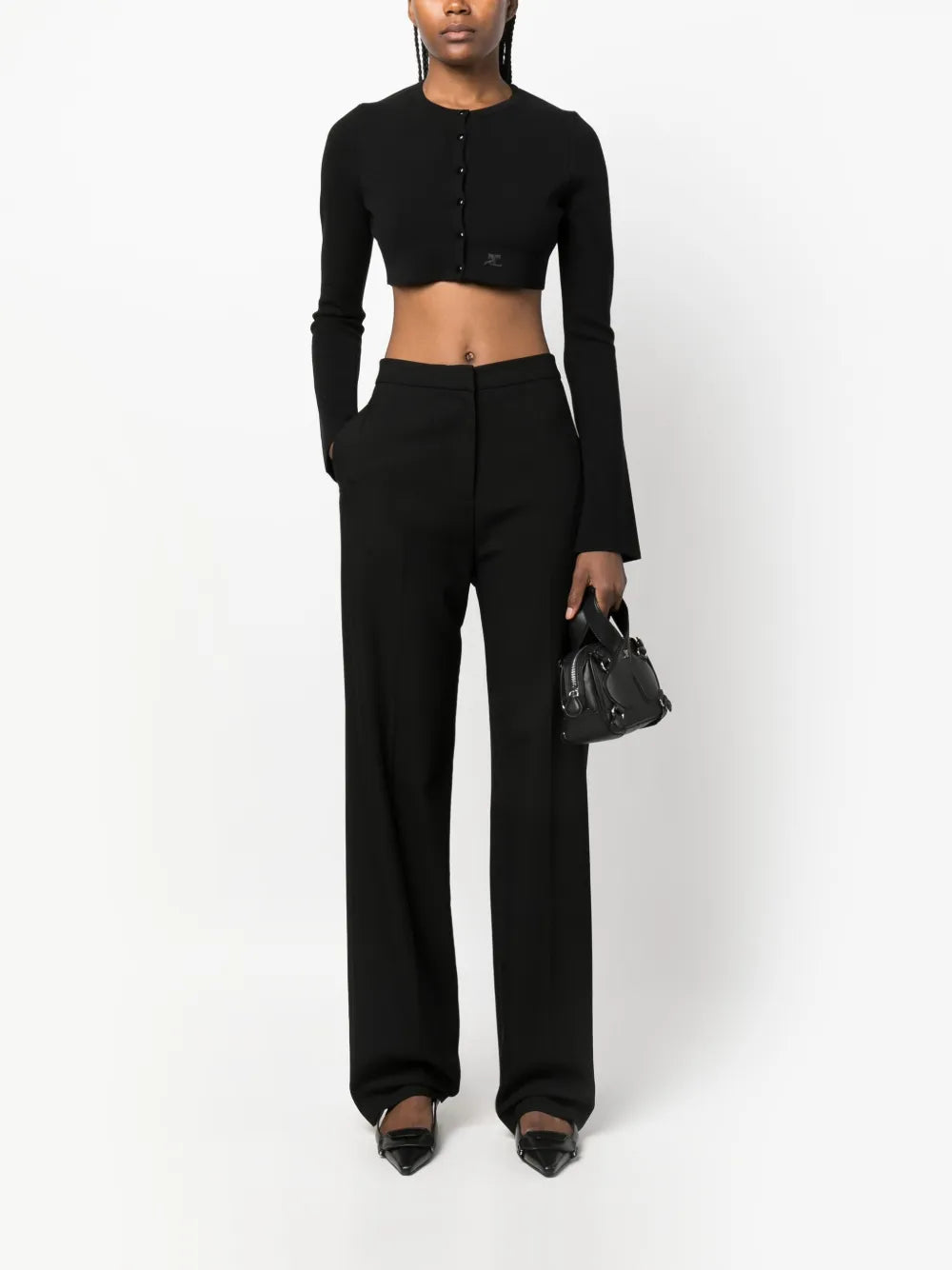 Cropped Fine-Knit Cardigan