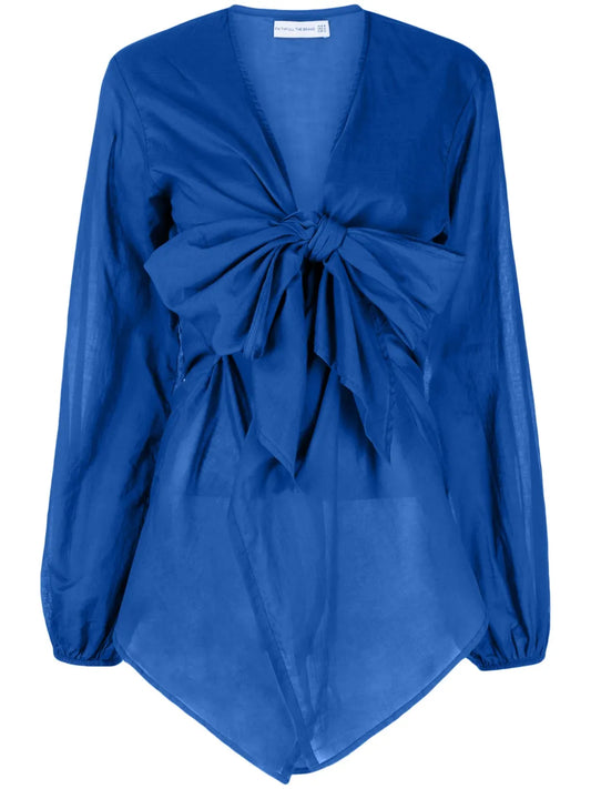 Mantra Plunging V-Neck Cotton Minidress