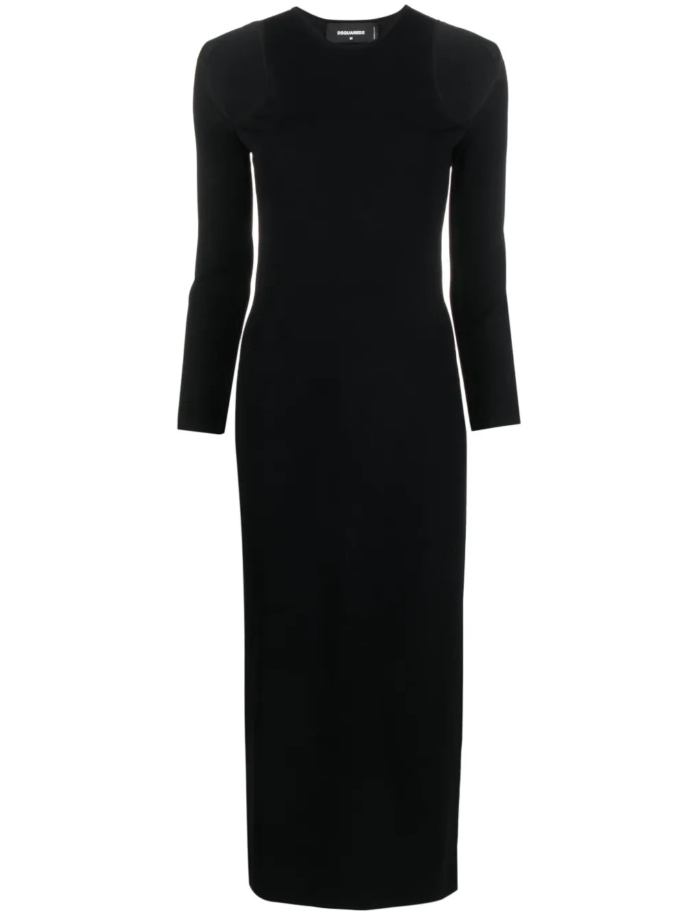 Cut-Out Ribbed-Knit Midi Dress