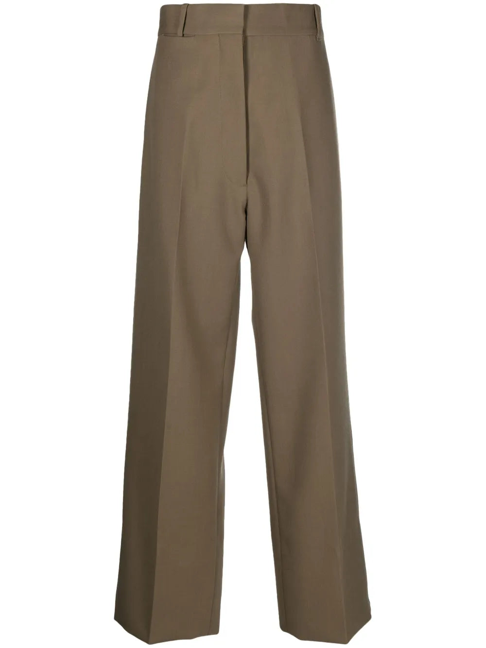 Pressed-Crease Wool Tailored Trousers