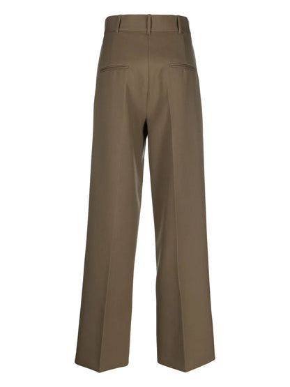 Pressed-Crease Wool Tailored Trousers
