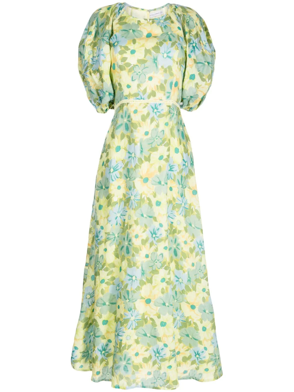Valerina Floral-Print Linen Maxi Dress