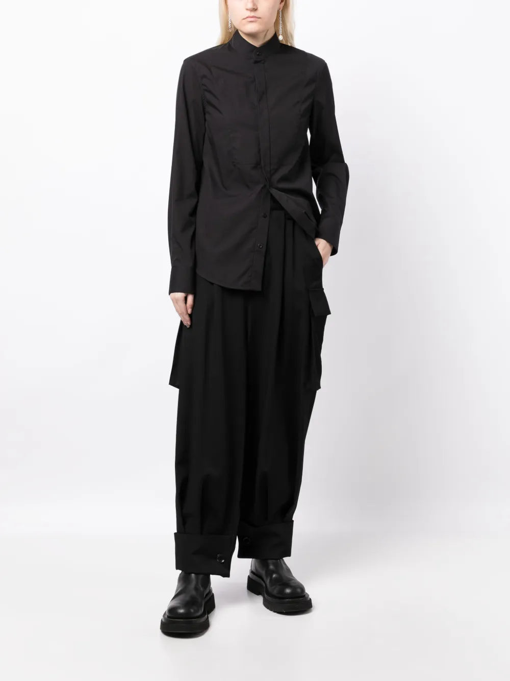 Drop-Crotch Wool Trousers