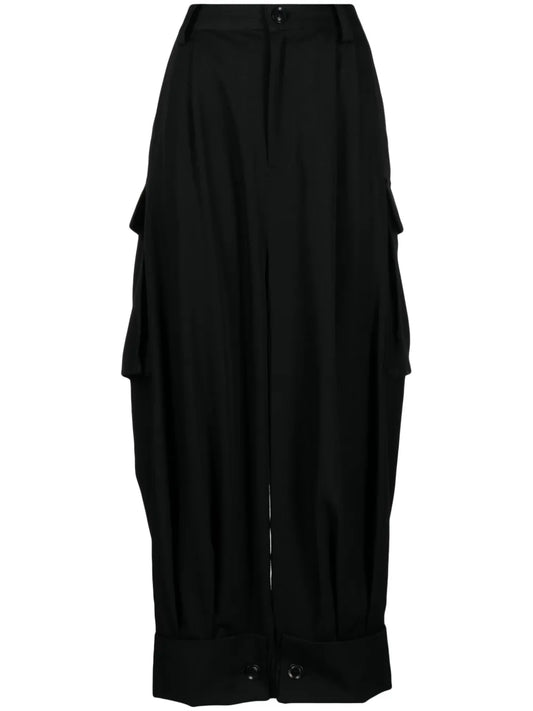 Drop-Crotch Wool Trousers