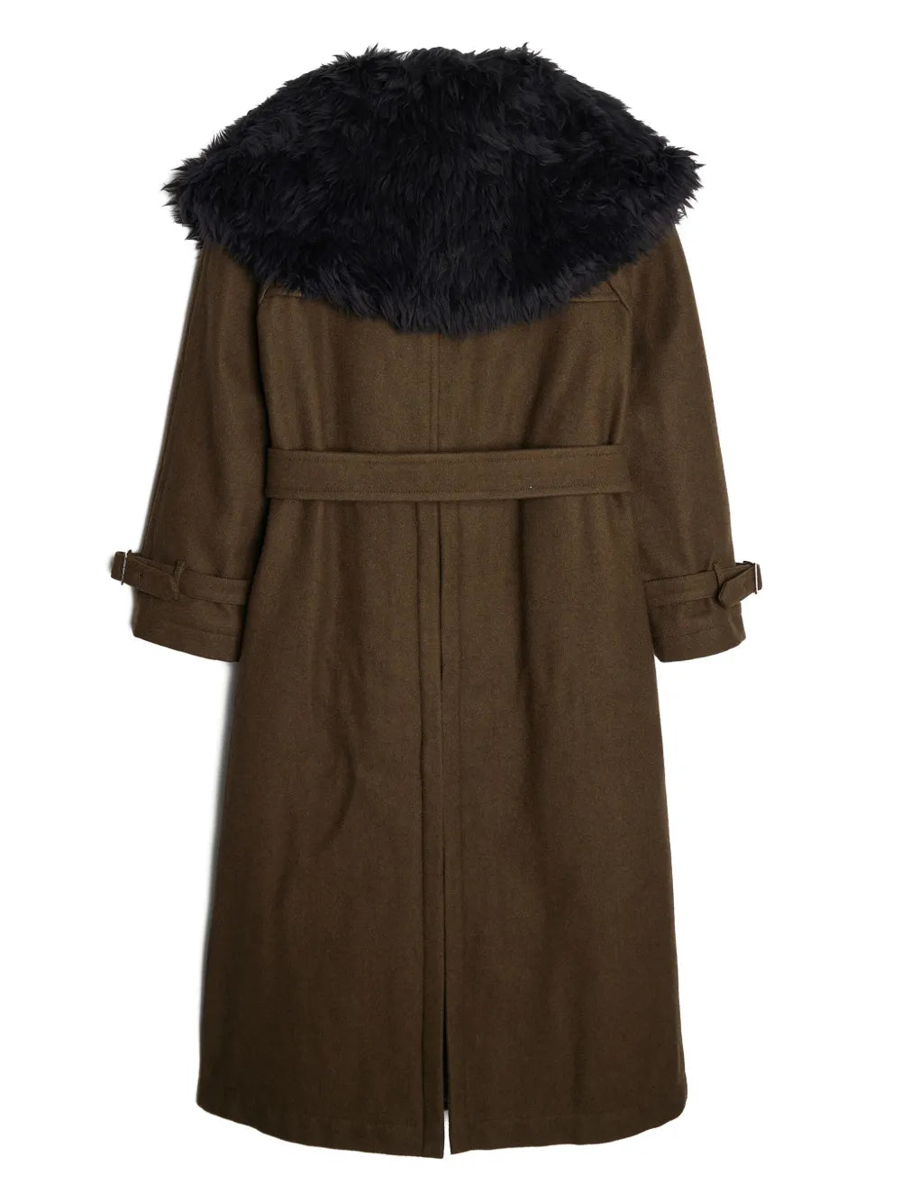 Melton Faux Fur-Collar Coat
