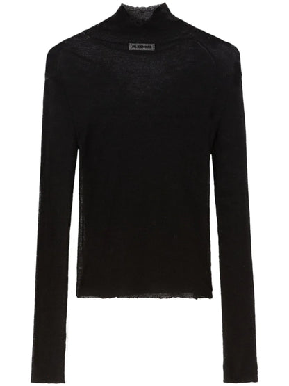 Semi-Sheer Logo-Patch Top