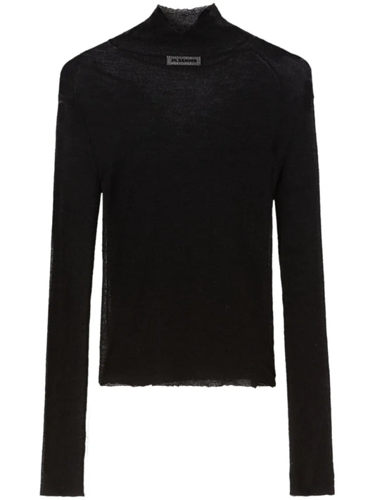 Semi-Sheer Logo-Patch Top