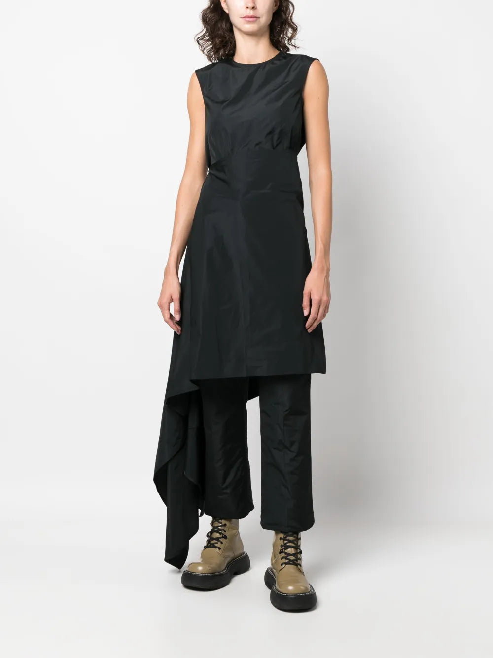 Padded Straight-Leg Trousers