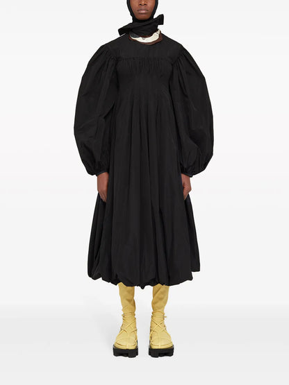 Calf-Length Long-Sleeve Dress