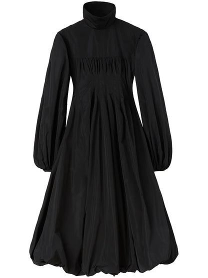 Calf-Length Long-Sleeve Dress