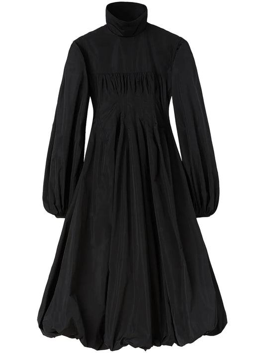 Calf-Length Long-Sleeve Dress