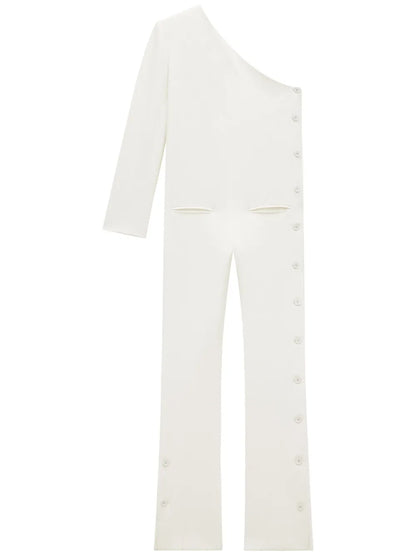 Asymmetric Crepe Jumpsuit