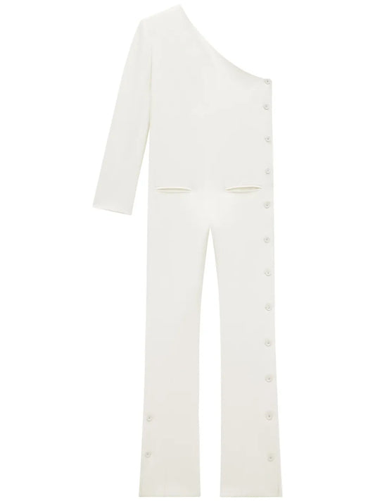 Asymmetric Crepe Jumpsuit
