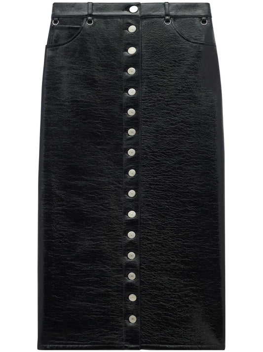 Multiflex Patent-Finish Midi Skirt