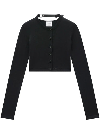 Cropped Fine-Knit Cardigan