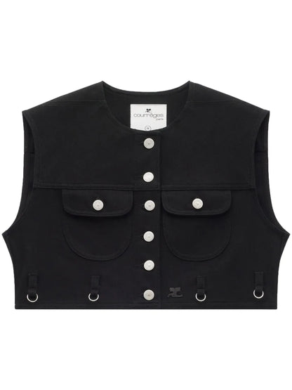 Multiflex Denim Cropped Vest