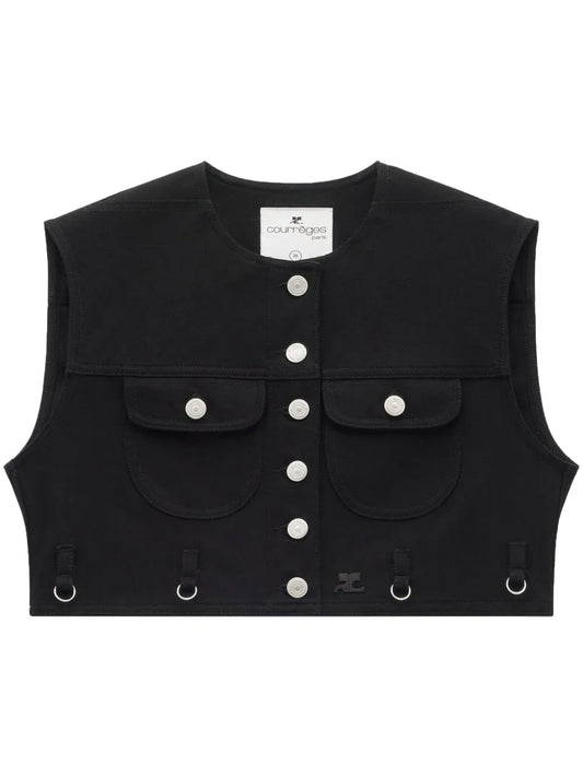 Multiflex Denim Cropped Vest