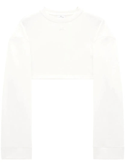 Cocoon Cotton Cropped Sweatshirt