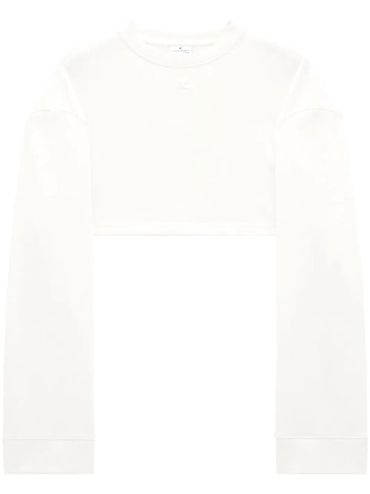 Cocoon Cotton Cropped Sweatshirt