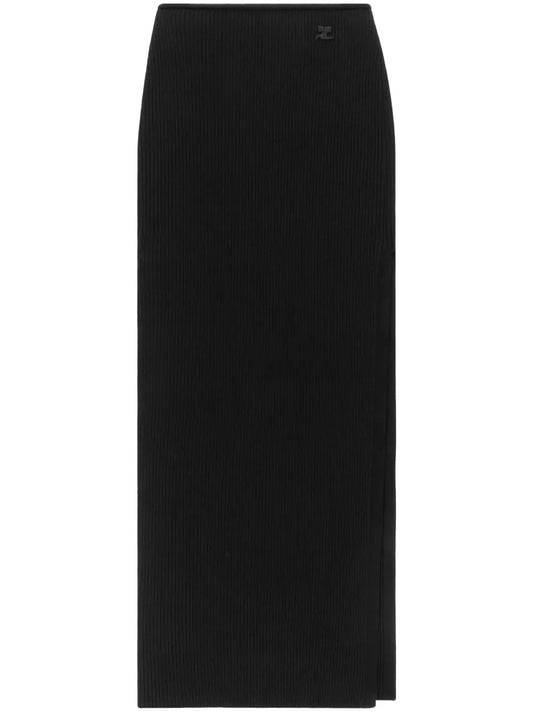 Tube Ribbed-Knit Long Skirt