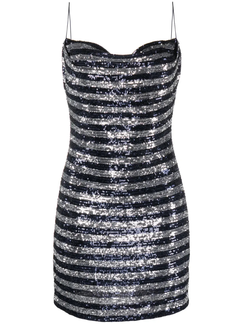 Striped Sequinned-Tulle Minidress