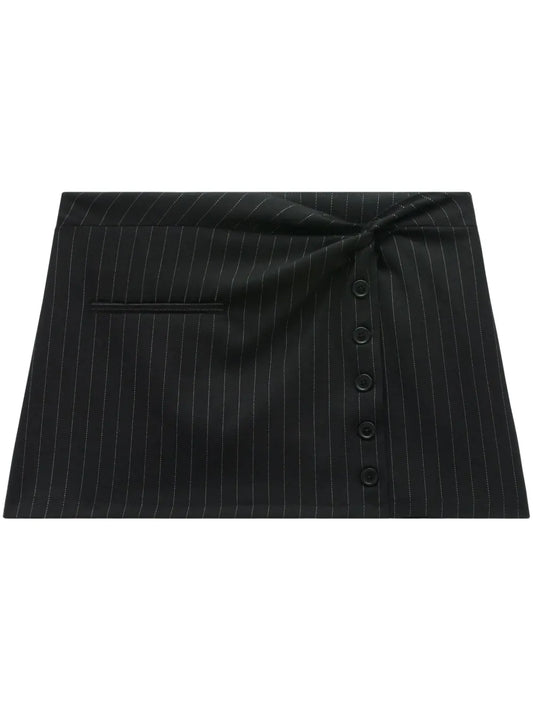 Twist-Detailing Pinstripe Miniskirt