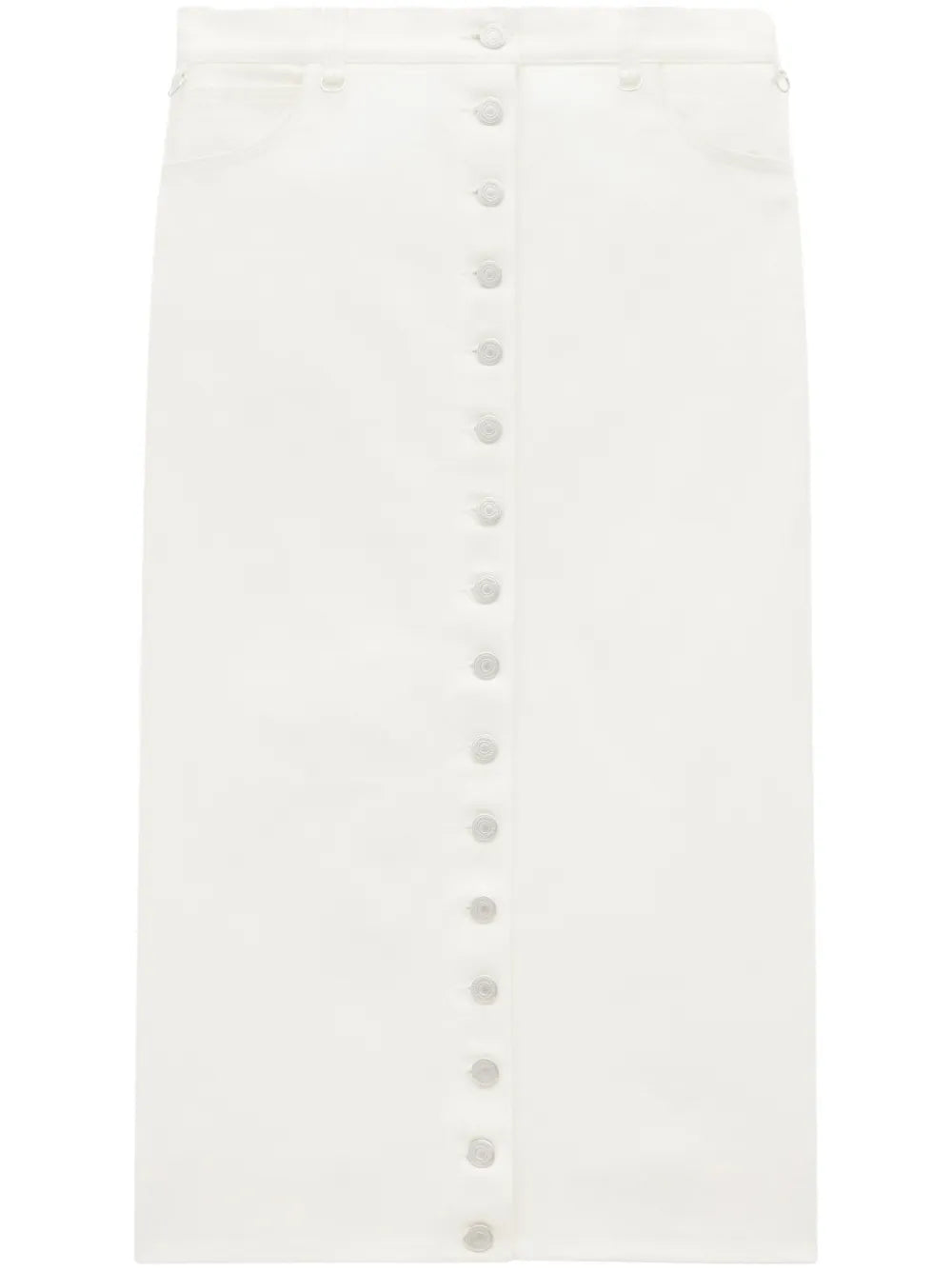 Low-Rise Denim Midi Skirt
