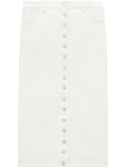 Low-Rise Denim Midi Skirt