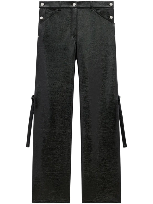 Sailor Buckle Baggy-Fit Vinyl Trousers