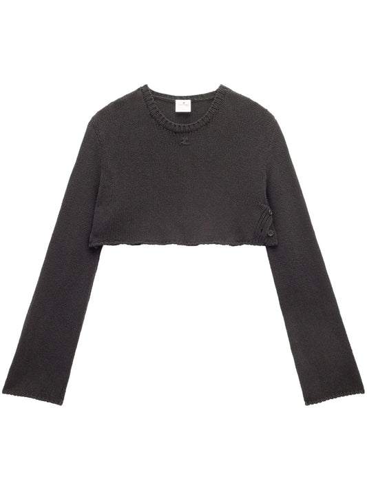 Logo-Embroidered Cropped Jumper