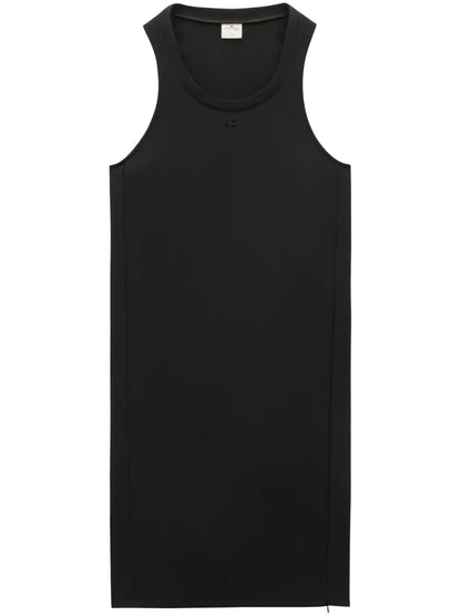 Logo-Appliqué Twill Midi Dress