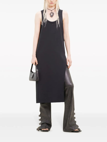 Logo-Appliqué Twill Midi Dress