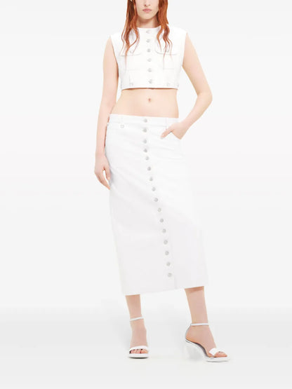 Faux-Leather Cropped Vest