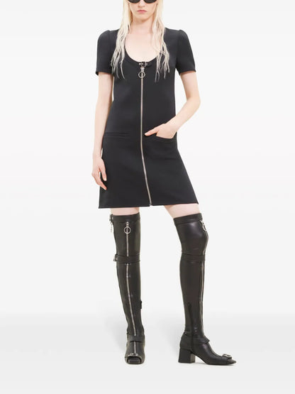 Holistic Buckle-Detail Twill Dress