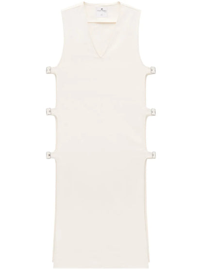 Multiple-Buckle Denim Dress