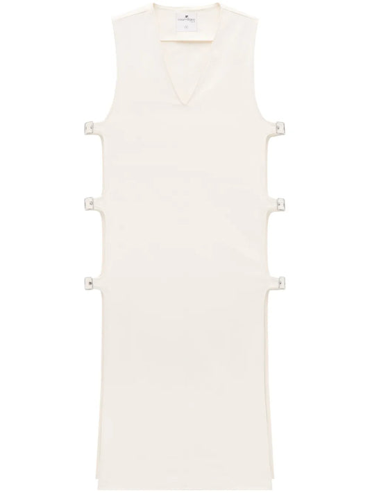 Multiple-Buckle Denim Dress