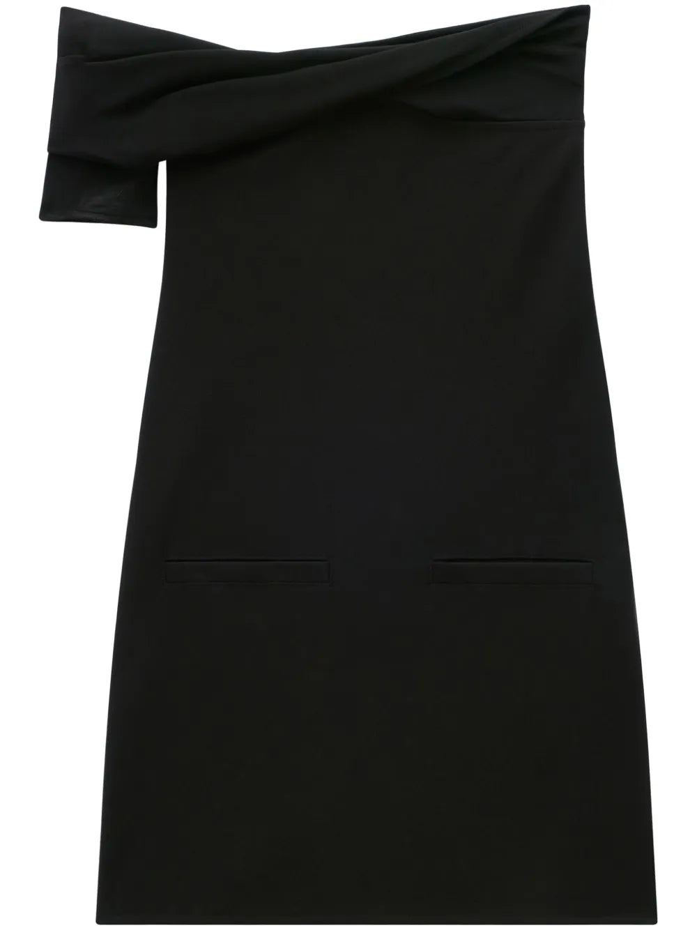 Twist-Front Off-Shoulder Crepe Minidress