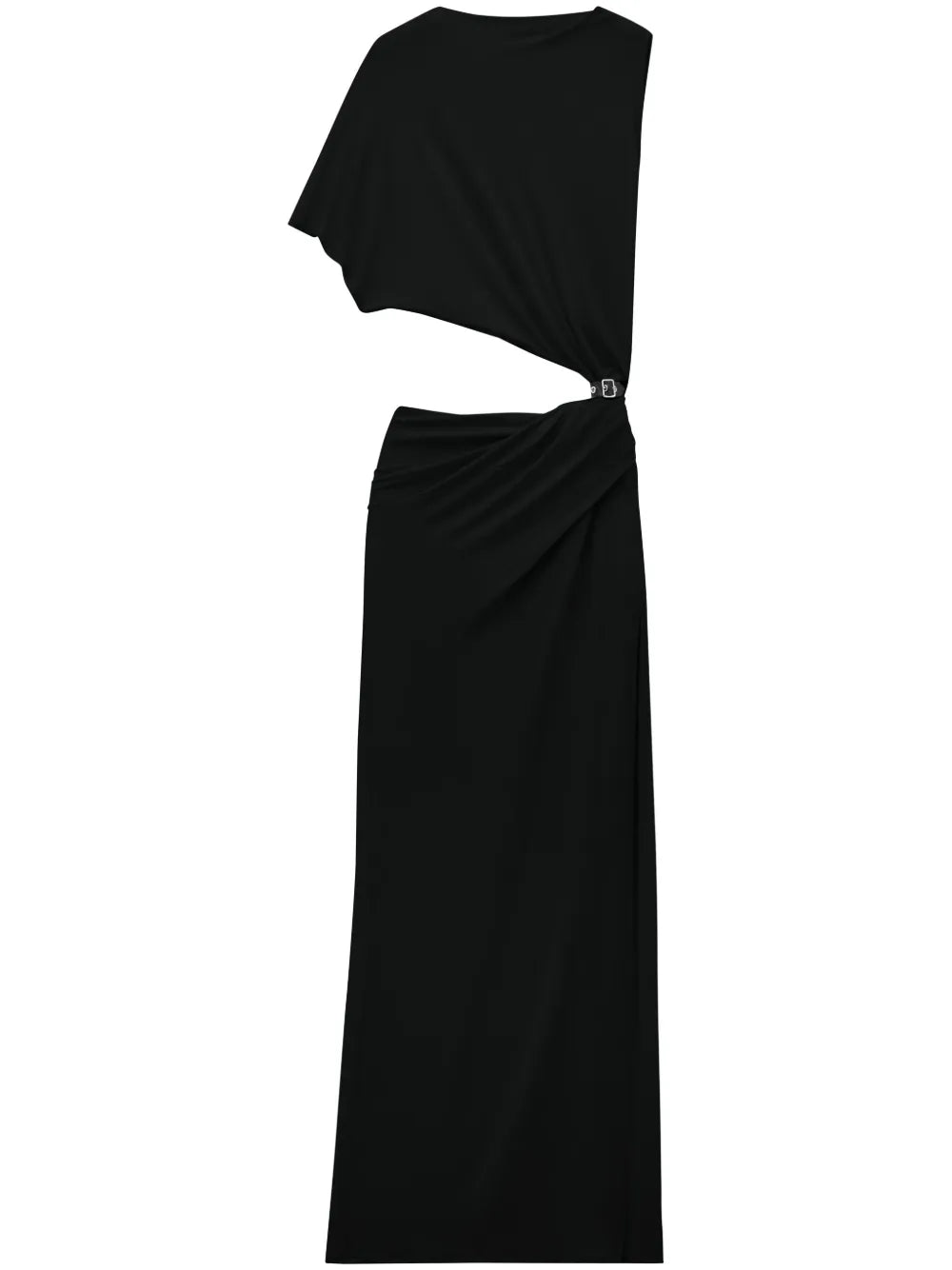 Asymmetric Crepe Maxi Dress