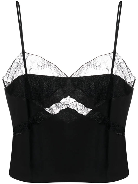 Narcisa Lace-Trim Crop Top