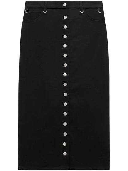 Multiflex Denim Midi Skirt