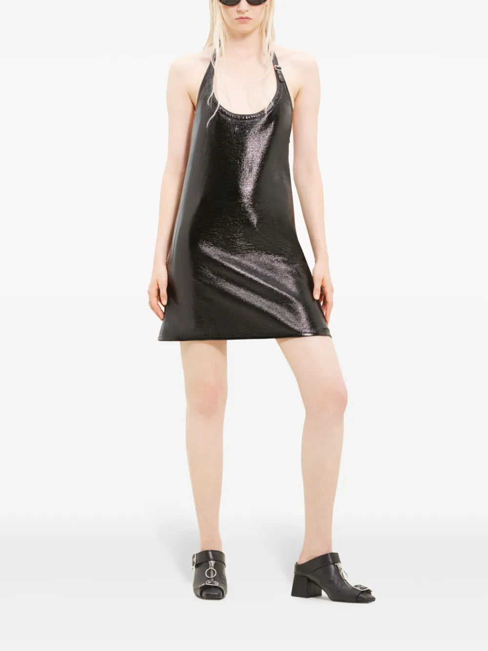 Buckle-Detail Halterneck Minidress