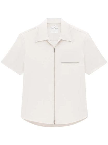 Zip-Up Twill Shirt