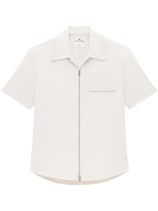 Zip-Up Twill Shirt