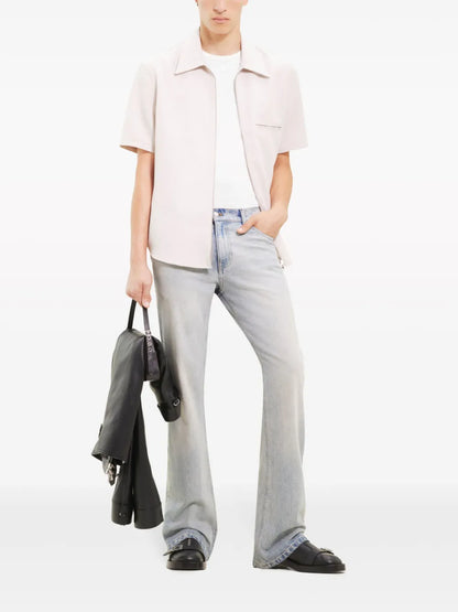 Zip-Up Twill Shirt