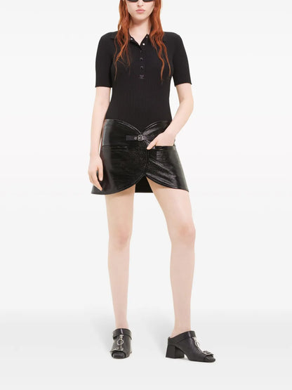 Ac Ribbed-Knit Polo Shirt